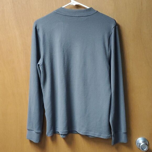 Tickled teal Women’s Grey Side Tie Sweater, Size Medium - Picture 4 of 4